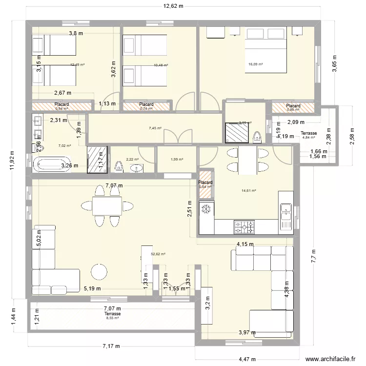 duplexe borj. Plan de 