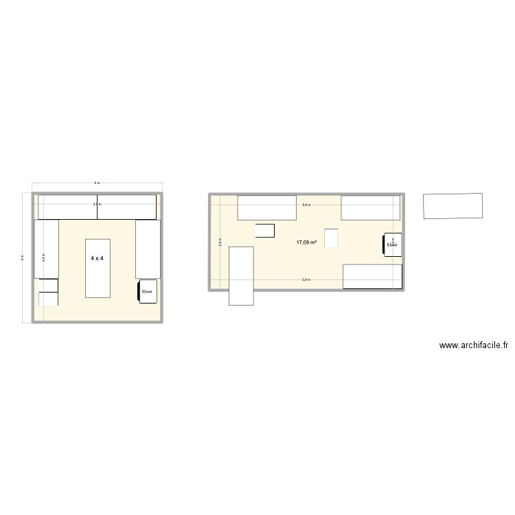 Plans implantation Festival. Plan de 2 pièces et 32 m2