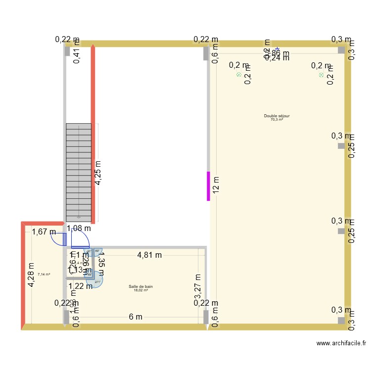 plans de base cote  reel suite. Plan de 4 pièces et 97 m2