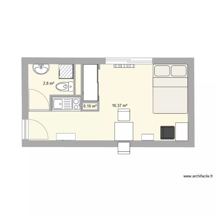 PLAN CAMPUS 2. Plan de 3 Pièces et 19 m² PLAN CAMPUS 2. Plan de 3 Pièces et 19 m²