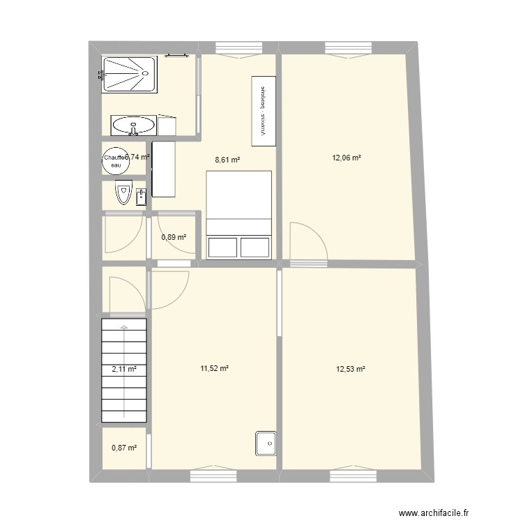 stchamas3. Plan de 8 pièces et 55 m2