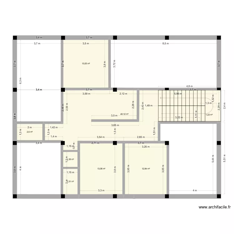 PLAN2. Plan de 8  et 87 m²