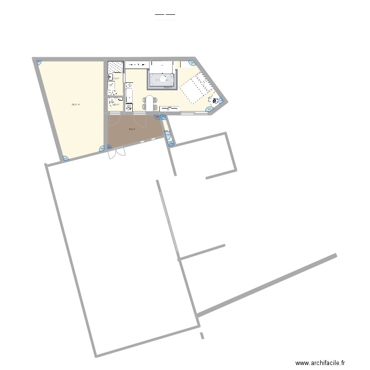 studio Bambou 3. Plan de 6 pièces et 65 m2