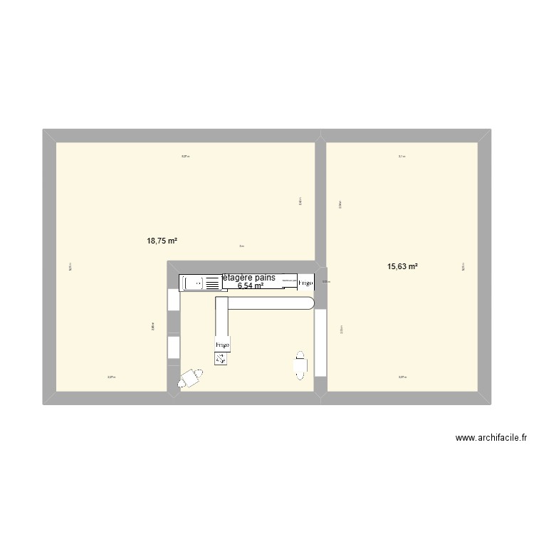 labo loupicouret. Plan de 3 pièces et 41 m2