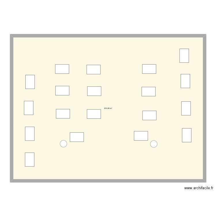 Job dating. Plan de 1 pièce et 206 m2
