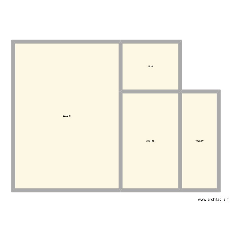 grange. Plan de 4 pièces et 152 m2