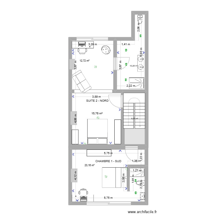 Stobbaert 22 Etg1. Plan de 5 pièces et 69 m2
