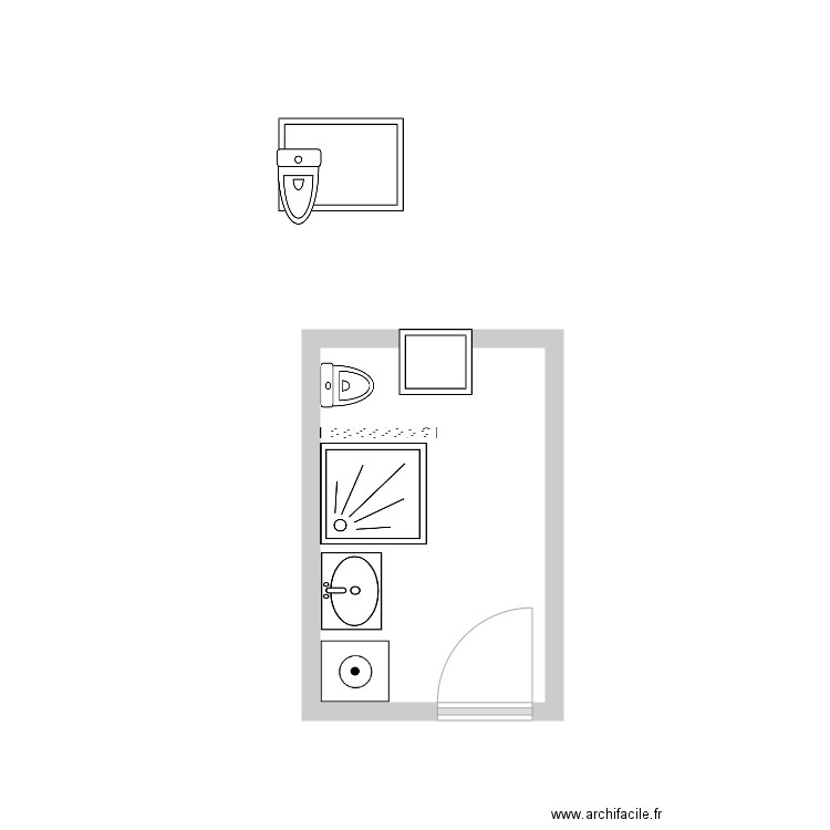 maxime sdd. Plan de 1 pièce et 6 m2