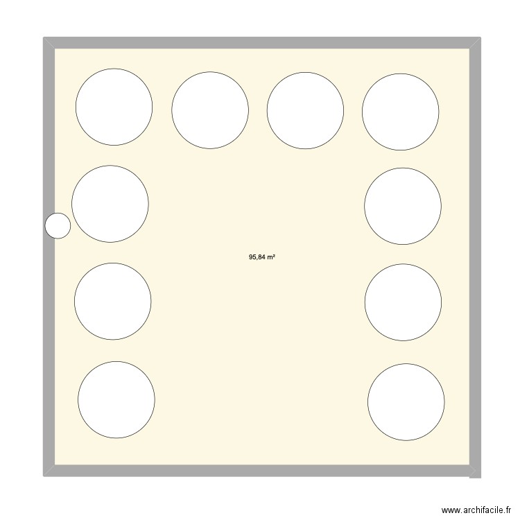 plan chapiteau . Plan de 1 pièce et 96 m2