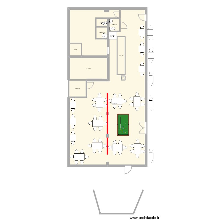 Anadolu café. Plan de 10 pièces et 144 m2