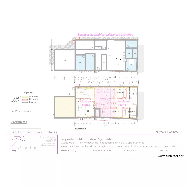 La Prise-Chapelet 0526. Plan de 15  et 472 m²
