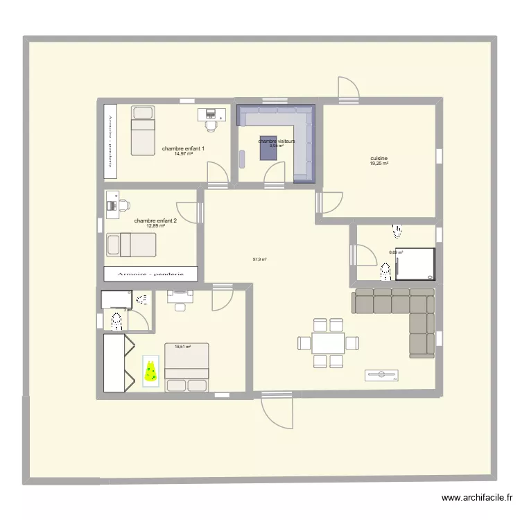maison nour. Plan de 8  et 384 m²