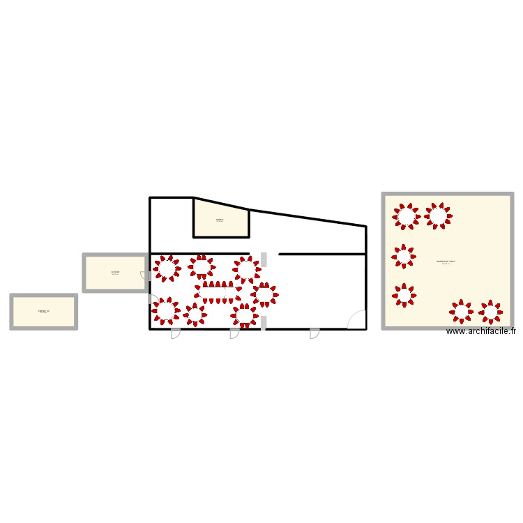 plan final salle mariage. Plan de 4 pièces et 181 m2
