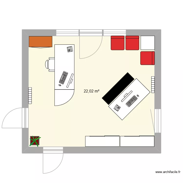 Accueil LB. Plan de 1 et 22 m² Accueil LB. Plan de 1 et 22 m²