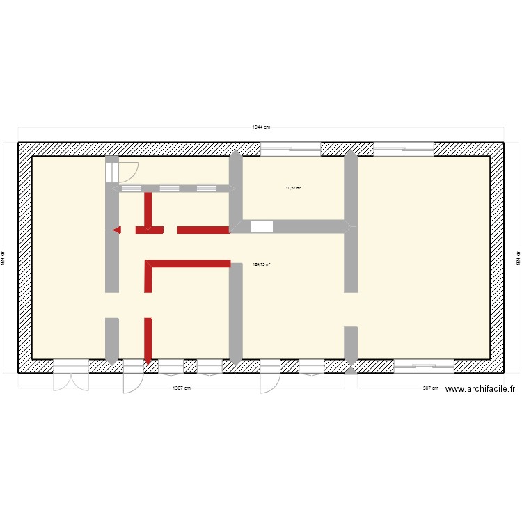 plan maison. Plan de 2 pièces et 135 m2