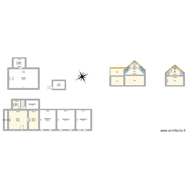 Taoulacht. Plan de 23 pièces et 220 m2