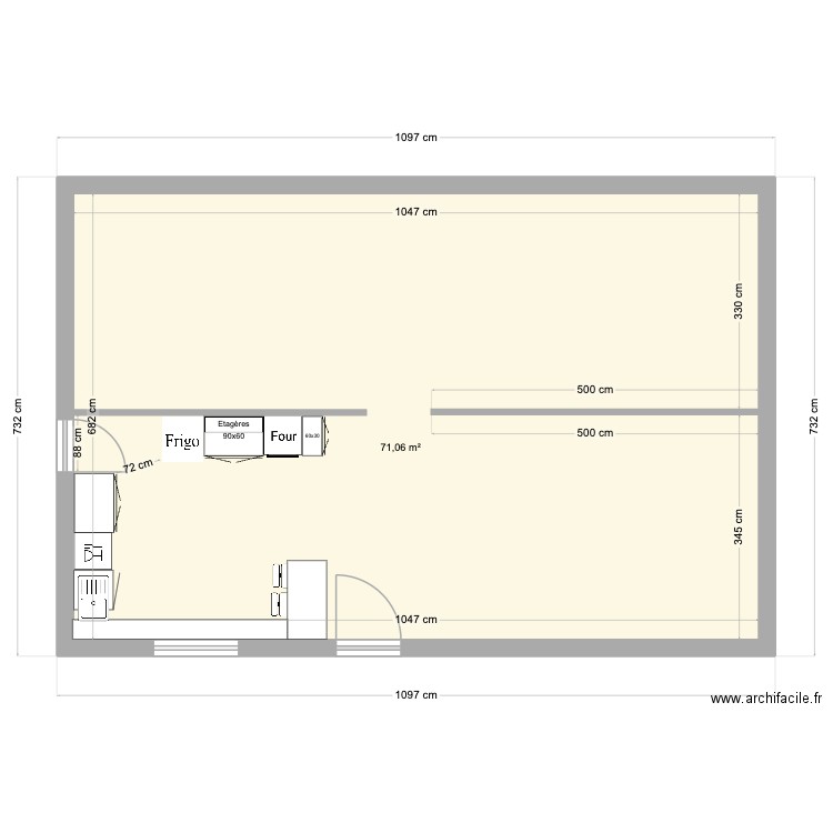 251109 - Tiffany. Plan de 1 pièce et 71 m2