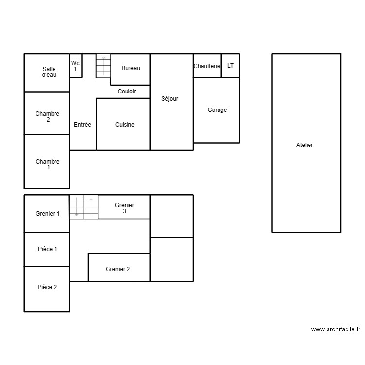 ROSPORDEN LEROY. Plan de 19 pièces et 81 m2