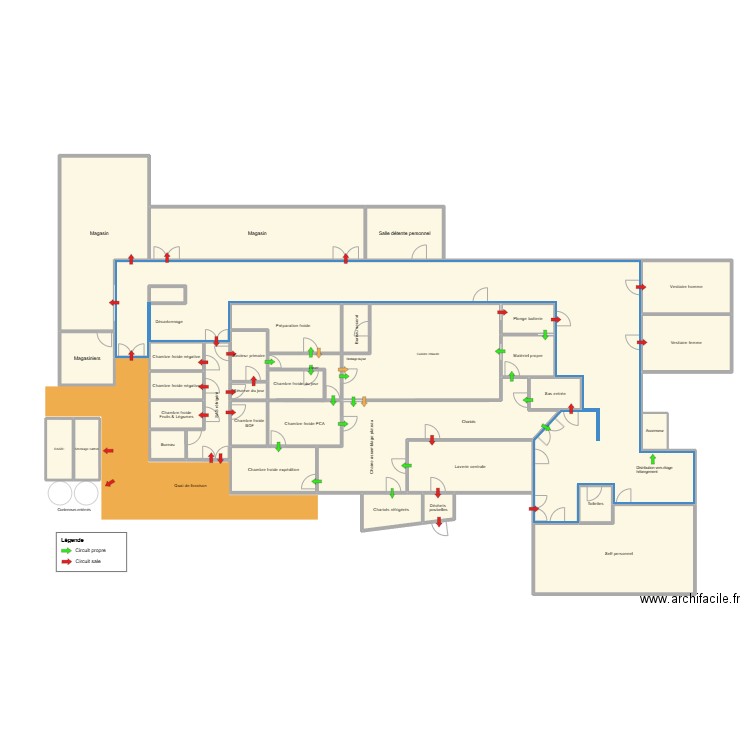Plan cuisine embrun JULIE. Plan de 35 pièces et 527 m2