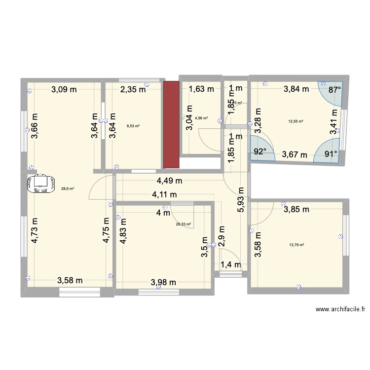 ASPACH LE BAS T5. Plan de 7 pièces et 97 m2