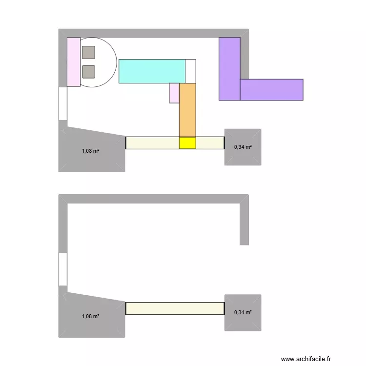 kokken. Plan de 4 Pièces et 3 m²