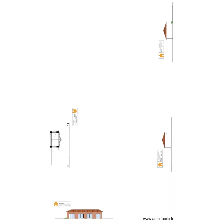 Coupe AA' + fa&ccedil;ades. Plan de 