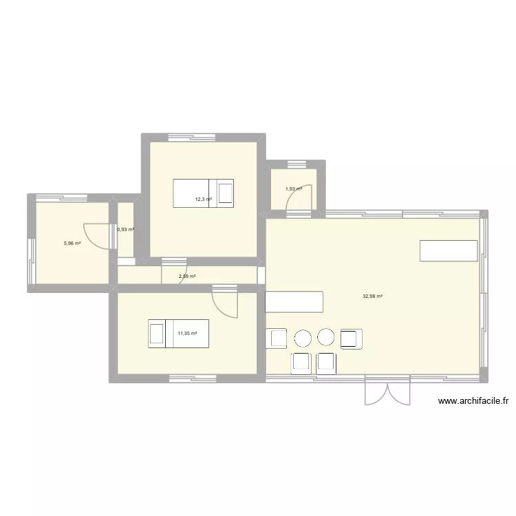Institut de beaut&eacute;. Plan de 