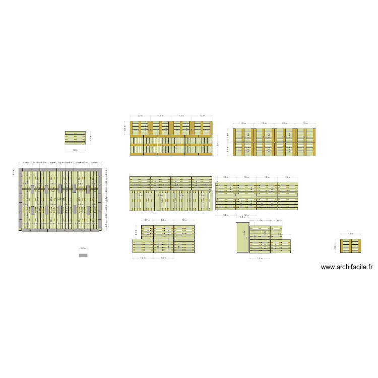 poulailler 6. Plan de 1  et 17 m²