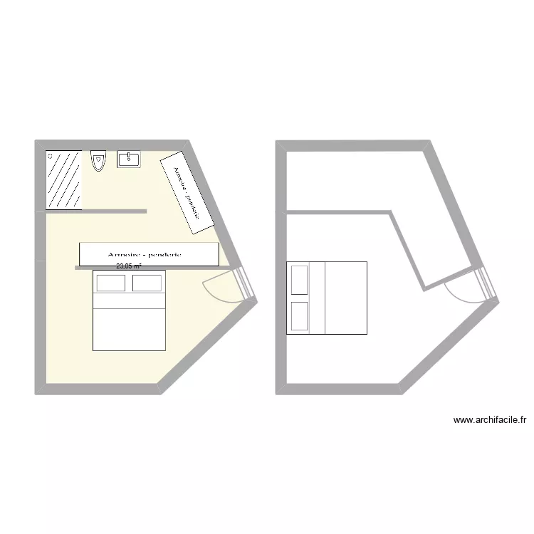 chambre ac sdb 2. Plan de 