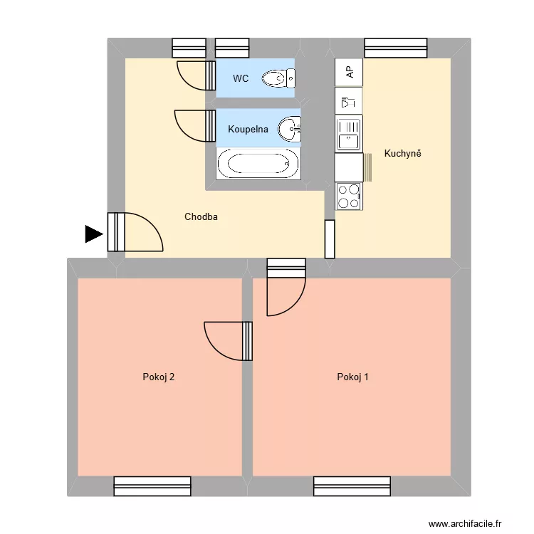 Sadová 147, byt 3. Plan de 11 et 179 m² Sadová 147, byt 3. Plan de 11 et 179 m²