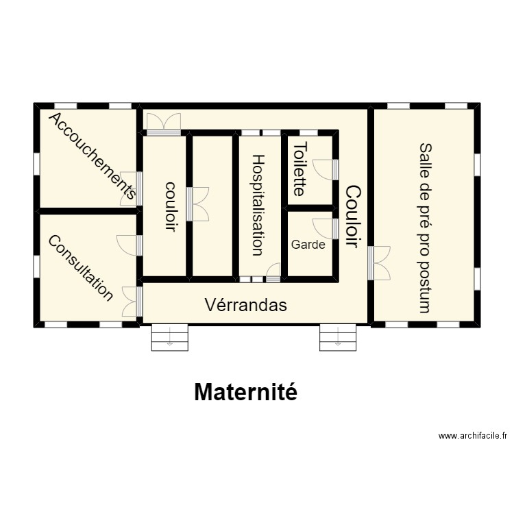 Vue en plan Maternité CS BOPA. Plan de 0 pièce et 0 m2