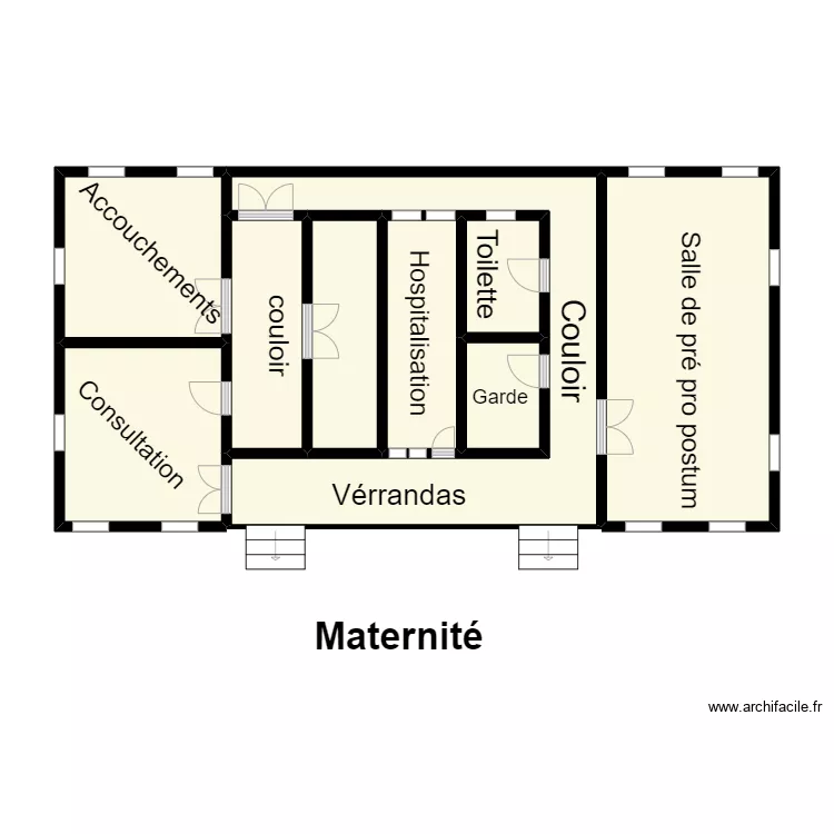 Vue en plan Maternit&eacute; CS BOPA. Plan de 