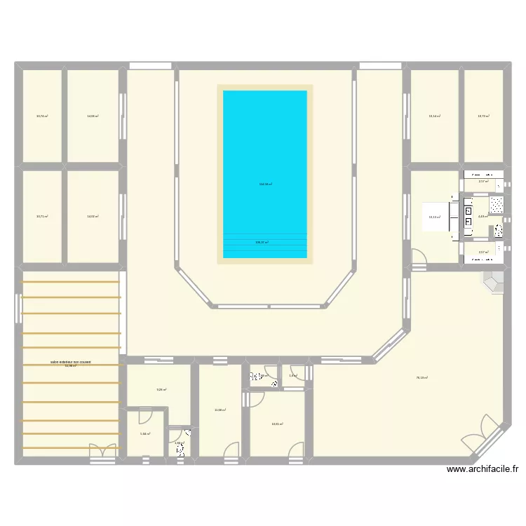 nv plan. Plan de 21  et 487 m²