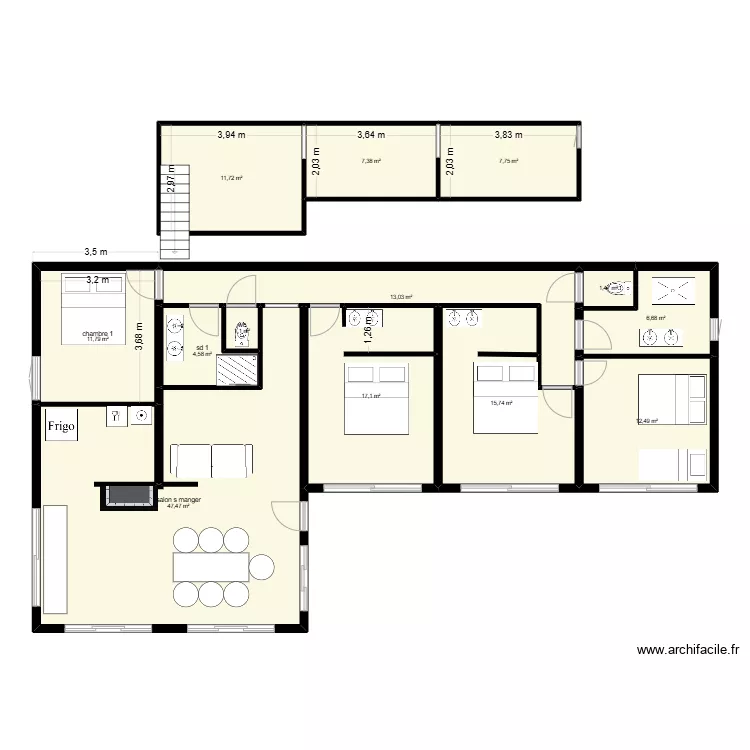 venday projet sav 3 avec etage. Plan de 