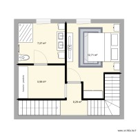 aménagement 1er etage / 1 chambre + 1 salle d'eau