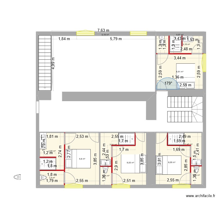 domaine de la richetiere 1 2eme projet. Plan de 14 pièces et 56 m2