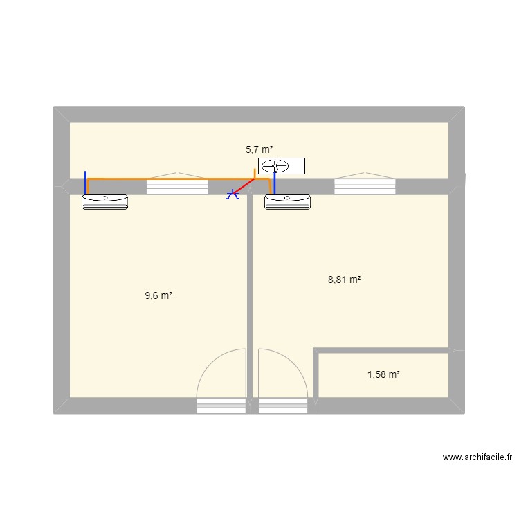 Mourot 1er. Plan de 4 pièces et 26 m2