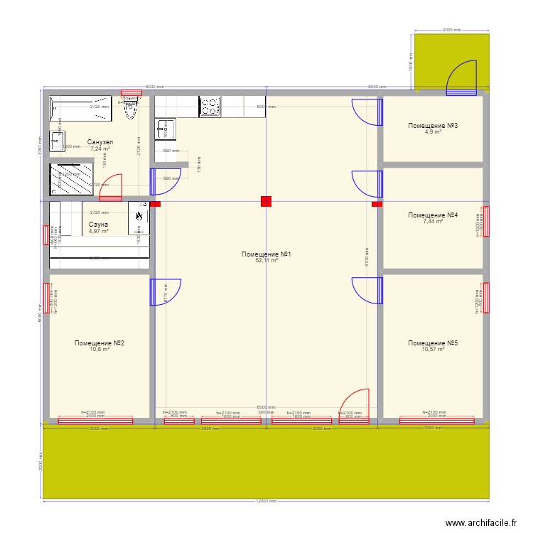108 + сауна. Plan de 0 pièce et 0 m2