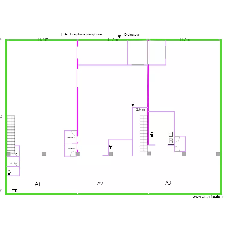 USINE courant faible Mezz. Plan de 