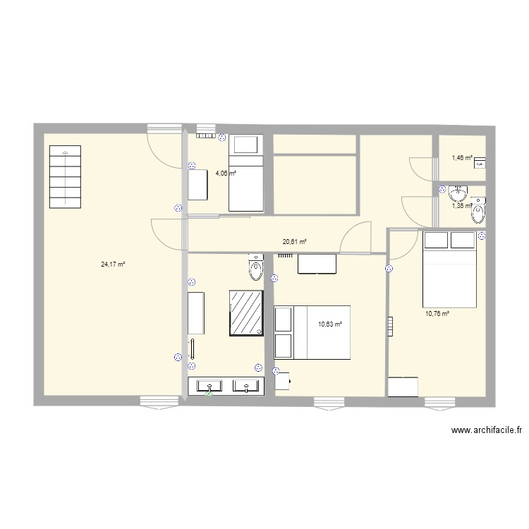 1er etage. Plan de 0 pièce et 0 m2