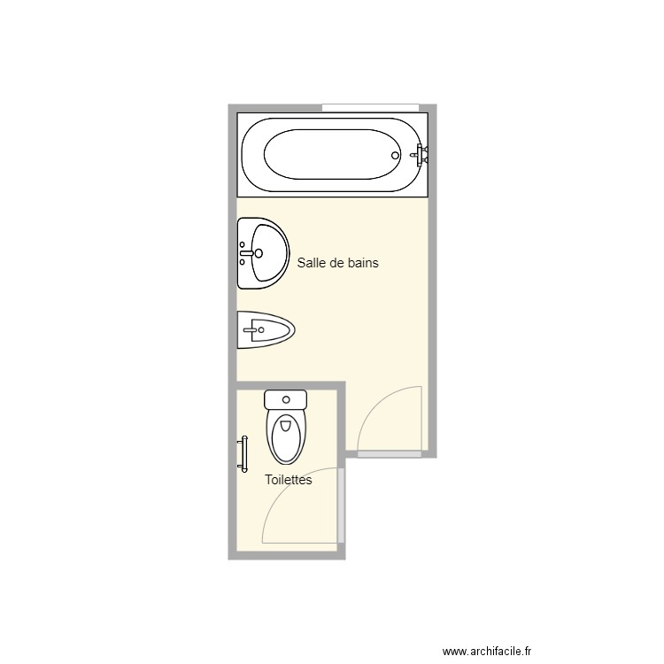 plan avant travaux Le roux. Plan de 2 pièces et 6 m2