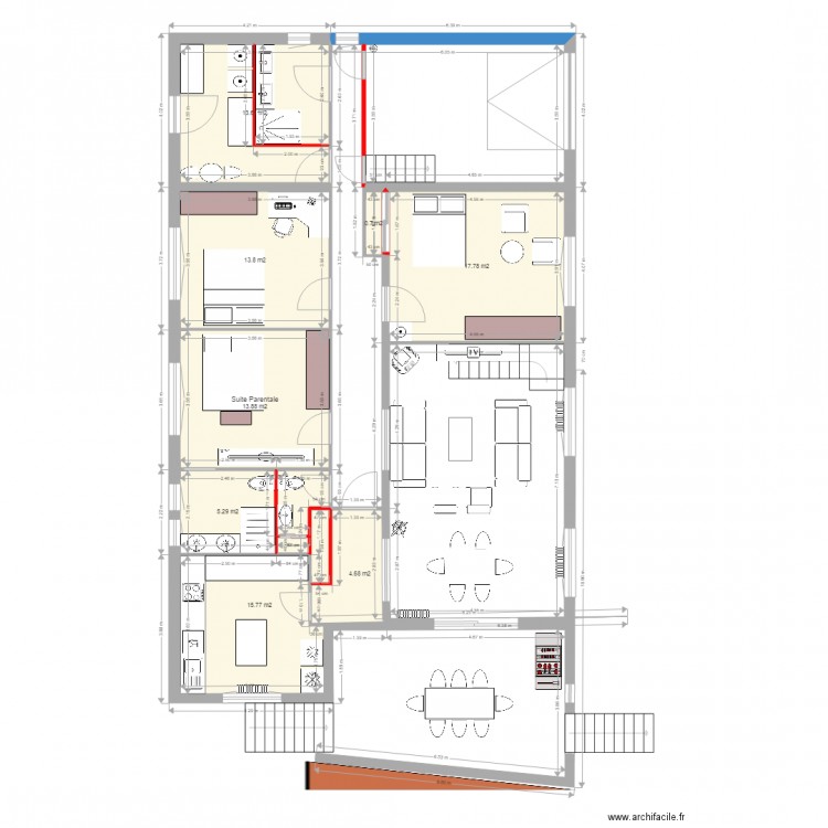 Maison SEULE. Plan de 0 pièce et 0 m2