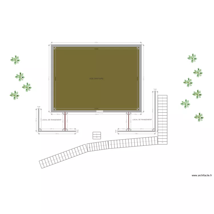 Chalet Dent 70 sous sol. Plan de 