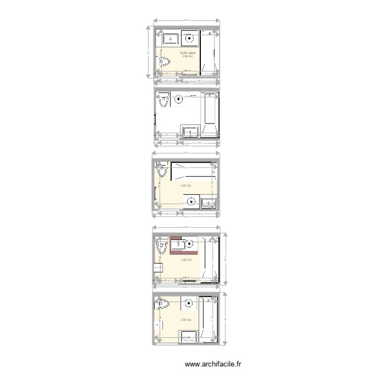 SDB L&eacute;na. Plan de 0 pièce et 0 m2