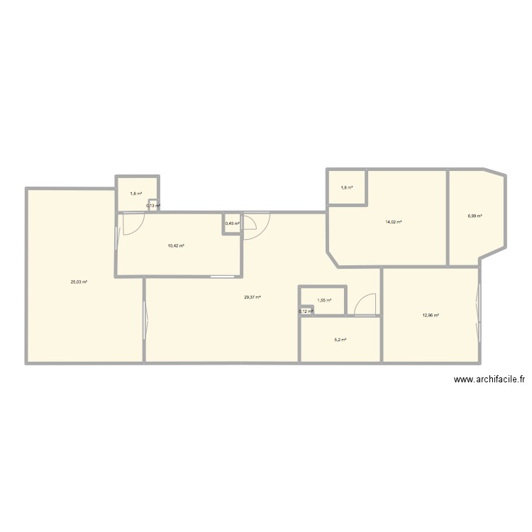 Appart Brossolette nouvelles dimensions new 1. Plan de 13 pièces et 110 m2