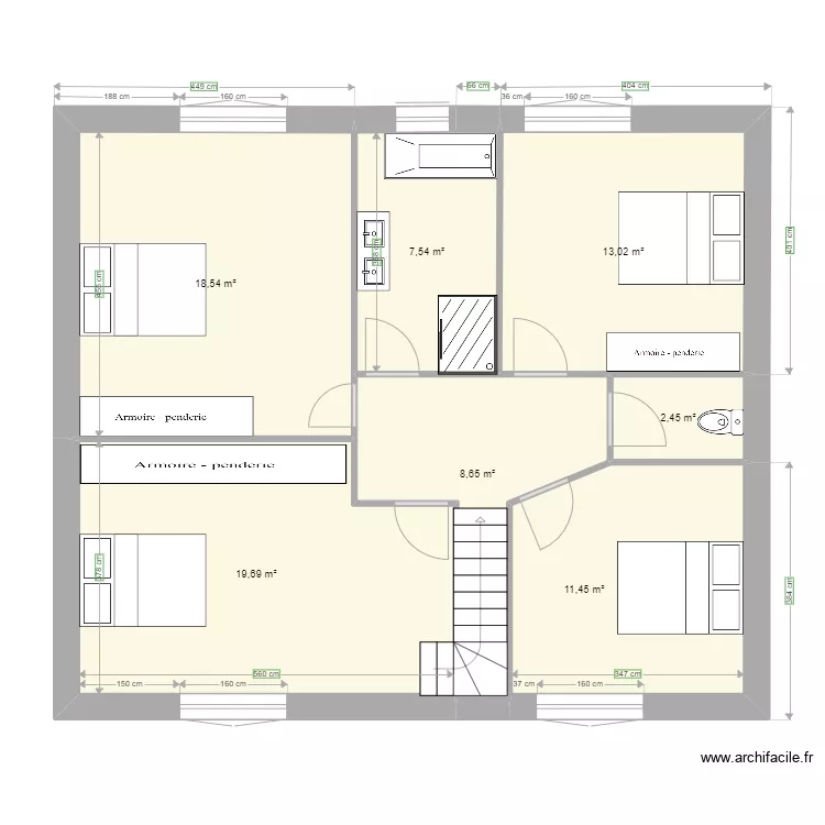 plan etage combourg. Plan de 