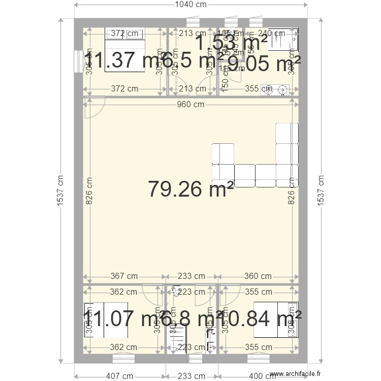 maison 1. Plan de 0 pièce et 0 m2