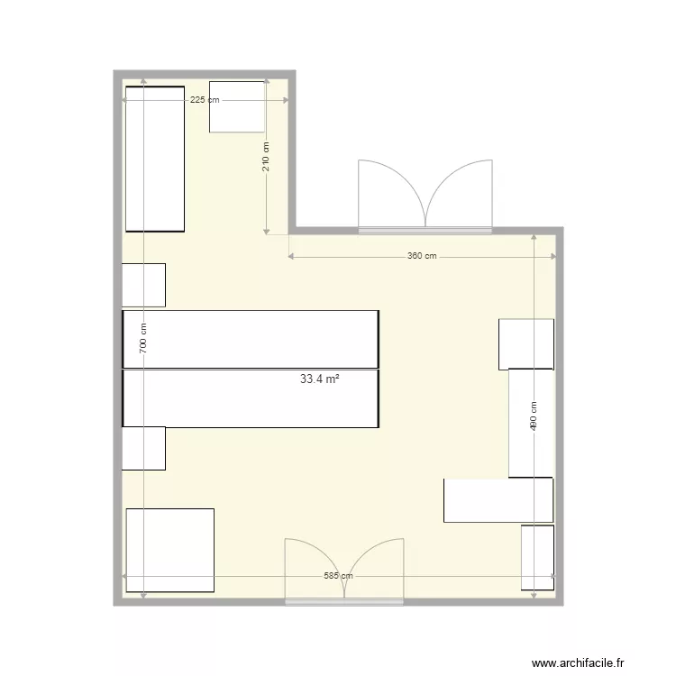 salle grise. Plan de 