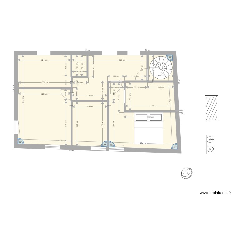 coin nuit 2ème Chartron bis. Plan de 0 pièce et 0 m2