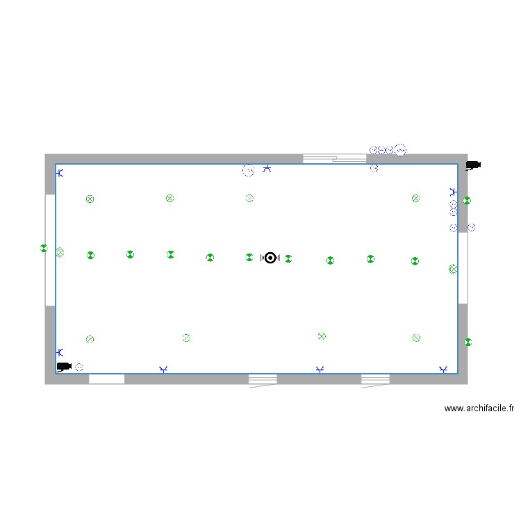 Patio. Plan de 1 pièce et 53 m2